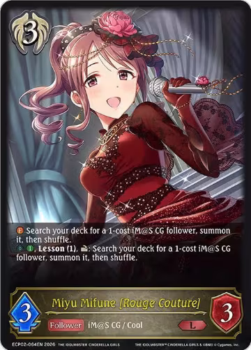 Miyu Mifune [Rouge Couture] (ECP02-064EN), THE IDOLM@STER CINDERELLA GIRLS — Shadowverse card price