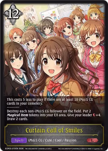 Curtain Call of Smiles (ECP02-072EN), THE IDOLM@STER CINDERELLA GIRLS — Shadowverse card price