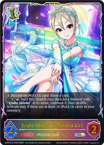 Syuko Shiomi [Cinderella Girl] (SL) (ECP02-SL13EN), THE IDOLM@STER CINDERELLA GIRLS — Shadowverse card price