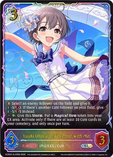 Yuuki Otokura [Together with Me] (SL) (ECP02-SL15EN), THE IDOLM@STER CINDERELLA GIRLS — Shadowverse card price