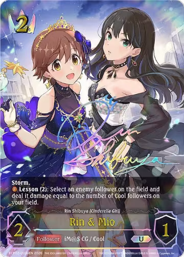 Rin & Mio (U) (a) (ECP02-U03aEN), THE IDOLM@STER CINDERELLA GIRLS — Shadowverse card price
