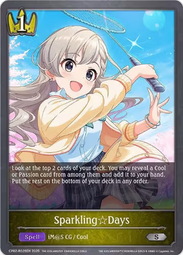 SparklingDays (Reprint) (CP02-R028EN), THE IDOLM@STER CINDERELLA GIRLS — Shadowverse card price