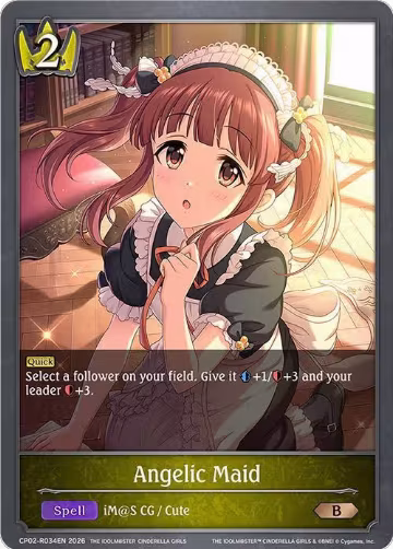 Angelic Maid (Reprint) (CP02-R034EN), THE IDOLM@STER CINDERELLA GIRLS — Shadowverse card price