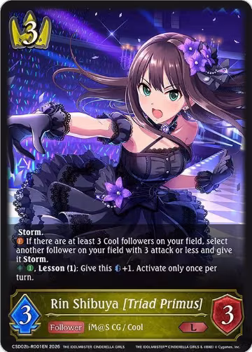 Rin Shibuya [Triad Primus] (Reprint) (CSD02b-R001EN), THE IDOLM@STER CINDERELLA GIRLS — Shadowverse card price