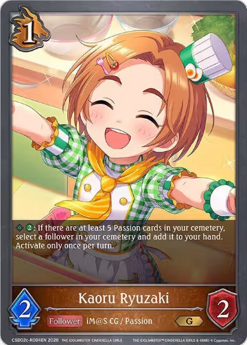 Kaoru Ryuzaki (Reprint) (CSD02c-R004EN), THE IDOLM@STER CINDERELLA GIRLS — Shadowverse card price