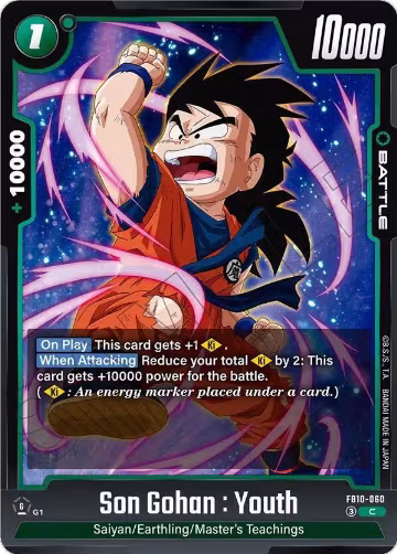 Son Gohan : Youth - FB10-060 (FB10-060), Cross Force — DB Fusion card price