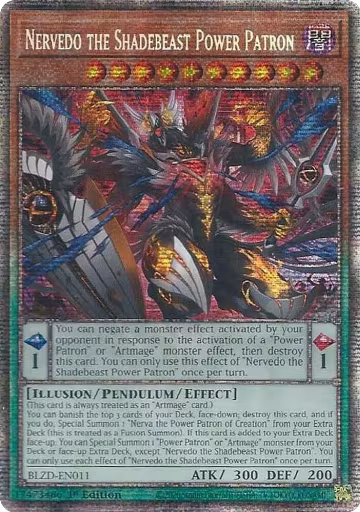 Nervedo the Shadebeast Power Patron (Starlight Rare) (BLZD-EN011), Blazing Dominion — Yu-Gi-Oh! card price