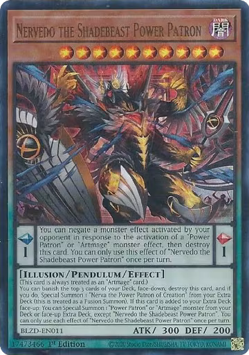 Nervedo the Shadebeast Power Patron (BLZD-EN011), Blazing Dominion — Yu-Gi-Oh! card price