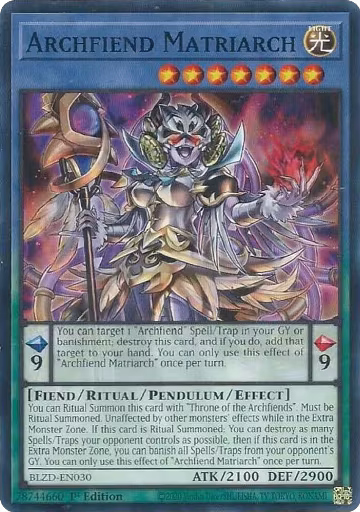 Archfiend Matriarch (BLZD-EN030), Blazing Dominion — Yu-Gi-Oh! card price