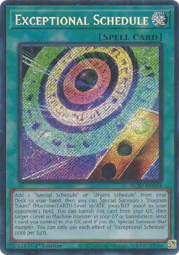 Exceptional Schedule (BLZD-EN054), Blazing Dominion — Yu-Gi-Oh! card price
