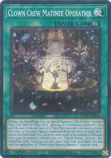 Clown Crew Matinee Operatics (BLZD-EN060), Blazing Dominion — Yu-Gi-Oh! card price