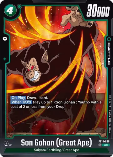 Son Gohan (Great Ape) (FB10-050), Cross Force — DB Fusion card price
