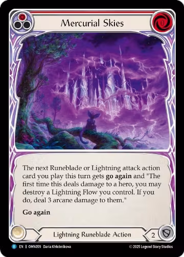 Mercurial Skies (Red) (OMN059), Omens of the Third Age — Flesh & Blood card price