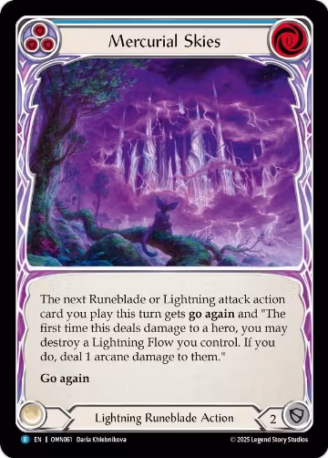 Mercurial Skies (Blue) (OMN061), Omens of the Third Age — Flesh & Blood card price