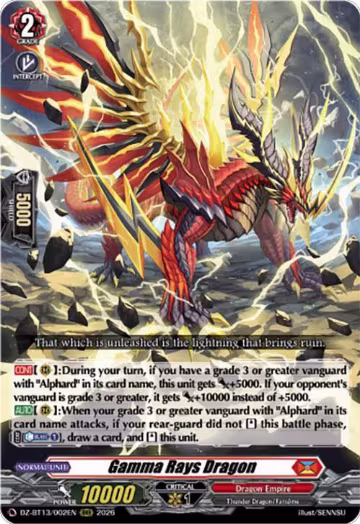 Gamma Rays Dragon (DZ-BT13/002EN), DZ-BT13: Parallactic Clash — Vanguard card price