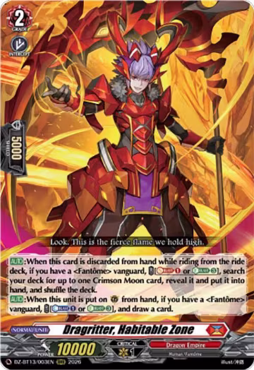 Dragritter, Habitable Zone (DZ-BT13/003EN), DZ-BT13: Parallactic Clash — Vanguard card price