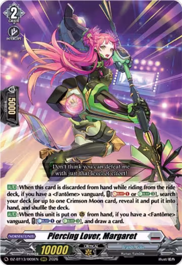 Piercing Lover, Margaret (DZ-BT13/009EN), DZ-BT13: Parallactic Clash — Vanguard card price