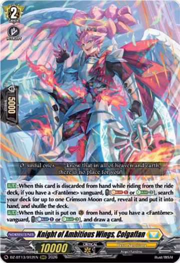Knight of Ambitious Wings, Colgaflan (DZ-BT13/012EN), DZ-BT13: Parallactic Clash — Vanguard card price