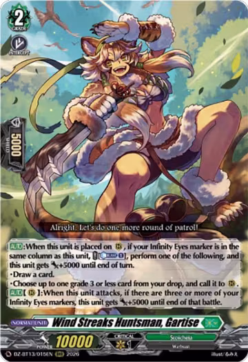 Wind Streaks Huntsman, Gartise (DZ-BT13/015EN), DZ-BT13: Parallactic Clash — Vanguard card price