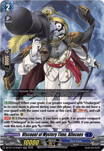 Viscount of Mystery Time, Allocaes (DZ-BT13/036EN), DZ-BT13: Parallactic Clash — Vanguard card price