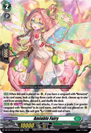 Amiable Fairy (DZ-BT13/047EN), DZ-BT13: Parallactic Clash — Vanguard card price