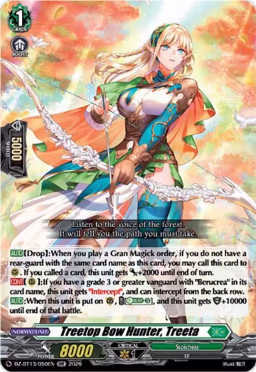 Treetop Bow Hunter, Treeta (DZ-BT13/050EN), DZ-BT13: Parallactic Clash — Vanguard card price