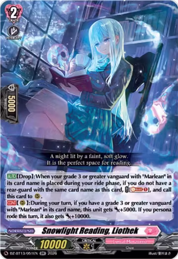 Snowlight Reading, Liothek (DZ-BT13/051EN), DZ-BT13: Parallactic Clash — Vanguard card price