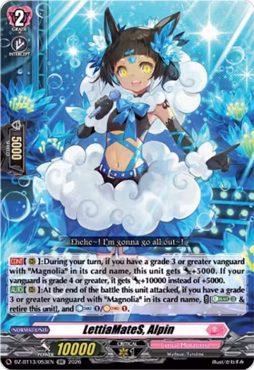 LettiaMateS, Alpin (DZ-BT13/053EN), DZ-BT13: Parallactic Clash — Vanguard card price