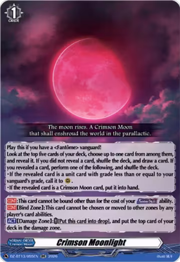 Crimson Moonlight (DZ-BT13/055EN), DZ-BT13: Parallactic Clash — Vanguard card price