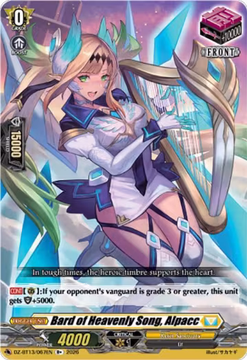 Bard of Heavenly Song, Alpacc (DZ-BT13/067EN), DZ-BT13: Parallactic Clash — Vanguard card price
