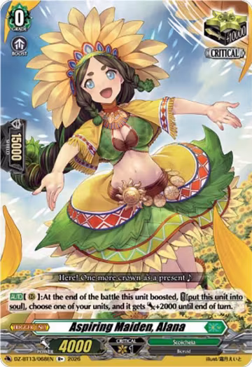 Aspiring Maiden, Alana (DZ-BT13/068EN), DZ-BT13: Parallactic Clash — Vanguard card price