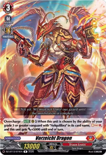 Vorzeicht Dragon (DZ-BT13/074EN), DZ-BT13: Parallactic Clash — Vanguard card price