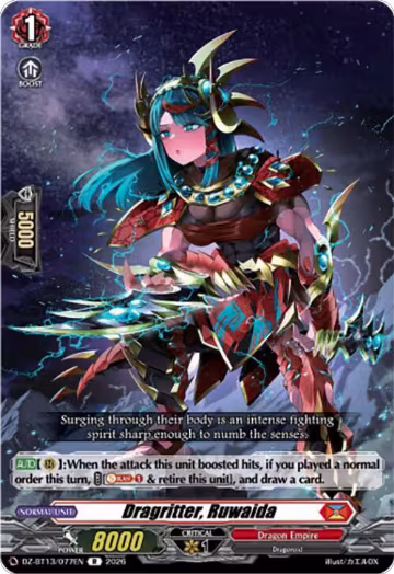 Dragritter, Ruwaida (DZ-BT13/077EN), DZ-BT13: Parallactic Clash — Vanguard card price