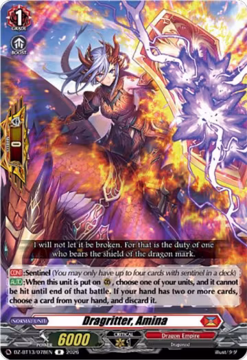 Dragritter, Amina (DZ-BT13/078EN), DZ-BT13: Parallactic Clash — Vanguard card price