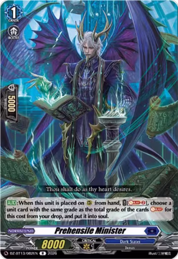 Prehensile Minister (DZ-BT13/082EN), DZ-BT13: Parallactic Clash — Vanguard card price