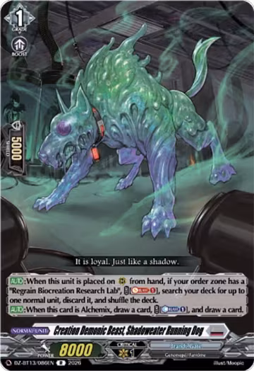 Creation Demonic Beast, Shadoweater Running Dog (DZ-BT13/086EN), DZ-BT13: Parallactic Clash — Vanguard card price