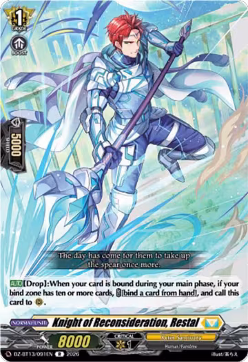 Knight of Reconsideration, Restal (DZ-BT13/091EN), DZ-BT13: Parallactic Clash — Vanguard card price