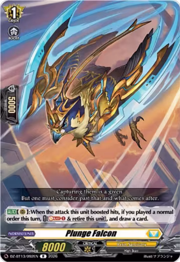 Plunge Falcon (DZ-BT13/092EN), DZ-BT13: Parallactic Clash — Vanguard card price