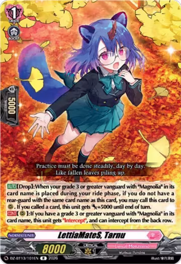 LettiaMateS, Tarnu (DZ-BT13/101EN), DZ-BT13: Parallactic Clash — Vanguard card price