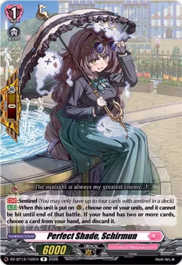 Perfect Shade, Schirmun (DZ-BT13/102EN), DZ-BT13: Parallactic Clash — Vanguard card price