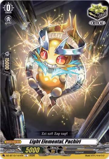Light Elemental, Pachiri (DZ-BT13/151EN), DZ-BT13: Parallactic Clash — Vanguard card price