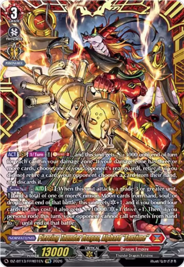 Piercing Thunder Dragon, Alphard "Fantome" (FFR) (DZ-BT13/FFR01EN), DZ-BT13: Parallactic Clash — Vanguard card price