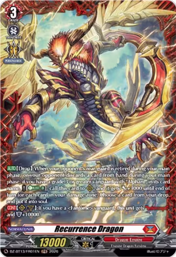 Recurrence Dragon (FR) (DZ-BT13/FR01EN), DZ-BT13: Parallactic Clash — Vanguard card price