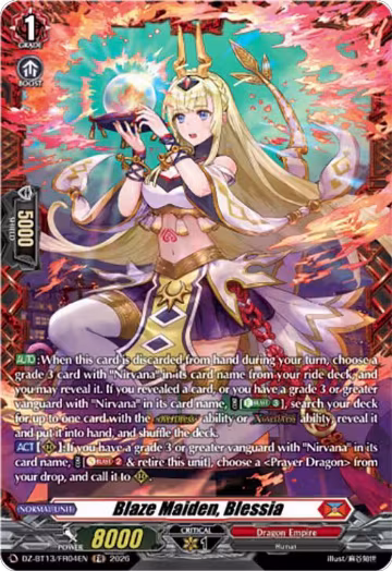 Blaze Maiden, Blessia (FR) (DZ-BT13/FR04EN), DZ-BT13: Parallactic Clash — Vanguard card price