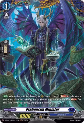 Prehensile Minister (FR) (DZ-BT13/FR17EN), DZ-BT13: Parallactic Clash — Vanguard card price