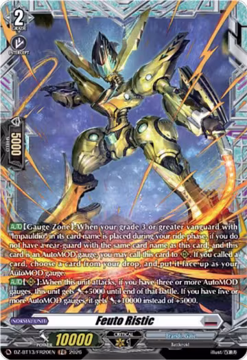Feuto Ristic (FR) (DZ-BT13/FR20EN), DZ-BT13: Parallactic Clash — Vanguard card price