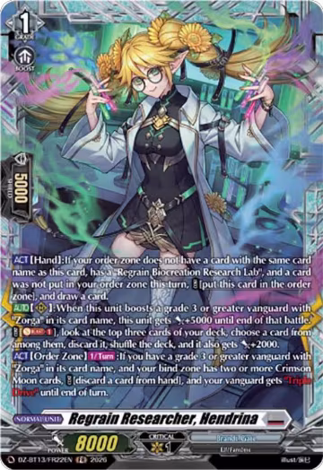 Regrain Researcher, Hendrina (FR) (DZ-BT13/FR22EN), DZ-BT13: Parallactic Clash — Vanguard card price