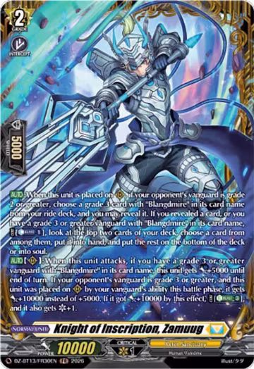 Knight of Inscription, Zamuug (FR) (DZ-BT13/FR30EN), DZ-BT13: Parallactic Clash — Vanguard card price