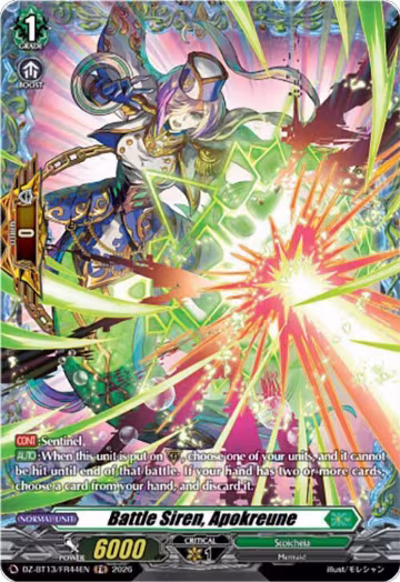Battle Siren, Apokreune (FR) (DZ-BT13/FR44EN), DZ-BT13: Parallactic Clash — Vanguard card price