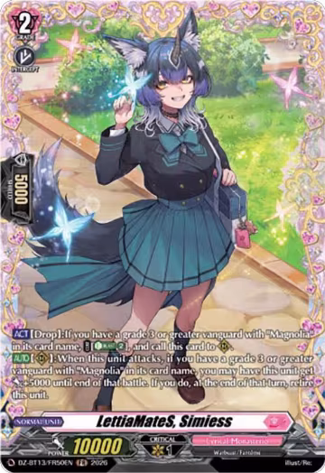 LettiaMateS, Simiess (FR) (DZ-BT13/FR50EN), DZ-BT13: Parallactic Clash — Vanguard card price